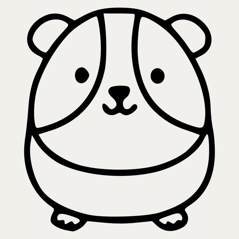 Mignon cochon d’Inde rond | Kawaii