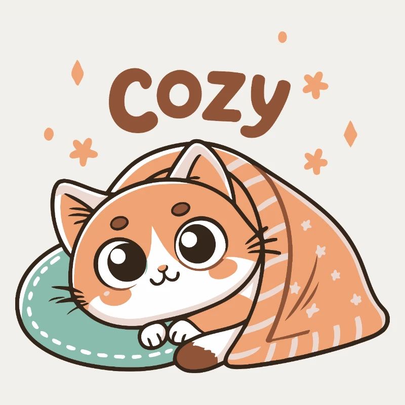 Chat Douillet Sous Couverture