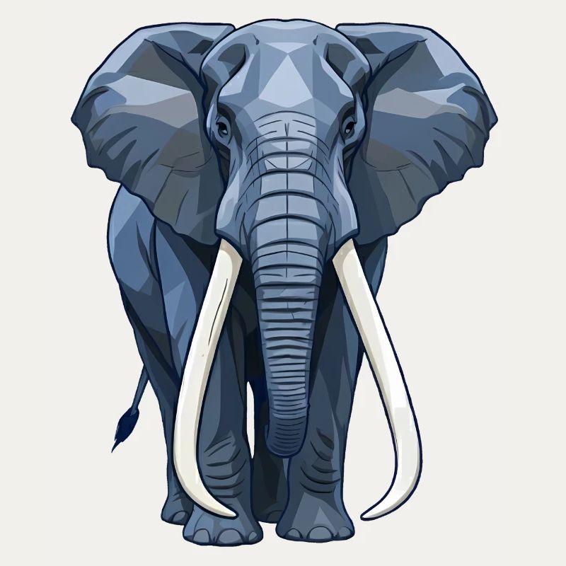 Geometric Blue Elephant