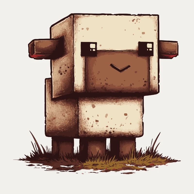 Pixel Sheep Retro Look