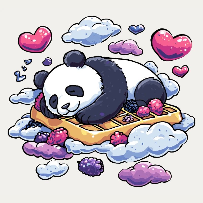 Panda Dream on Waffle Clouds