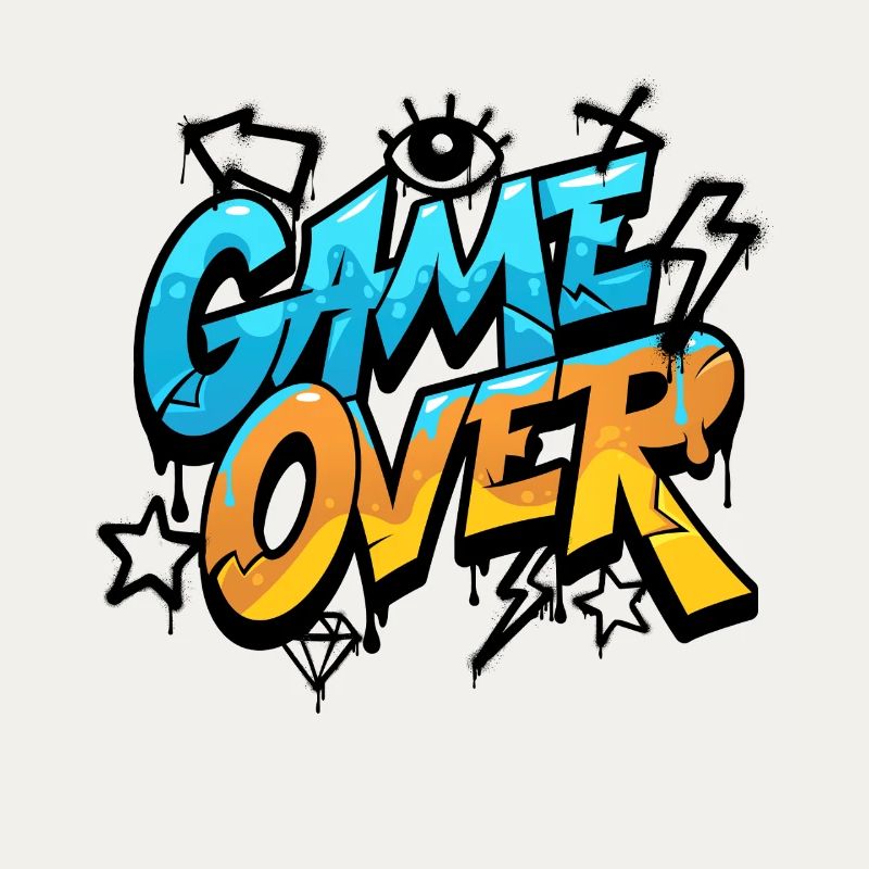 Game Over Graffiti Néon