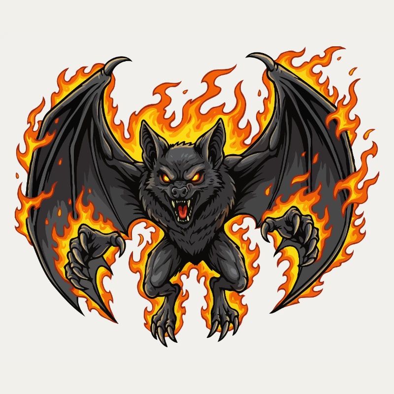 Bat on fire