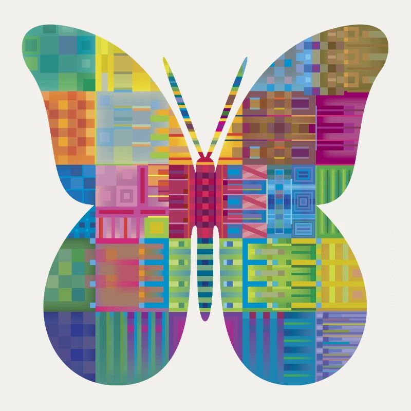 Bunter Patchwork-Schmetterling
