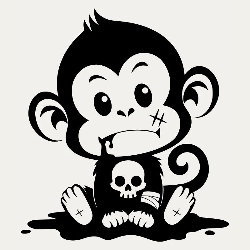 Singe mignon dans un style inquiétant