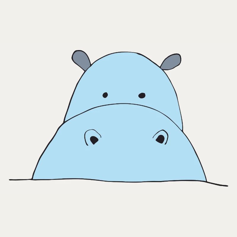 Blauer Hippo Blickfang