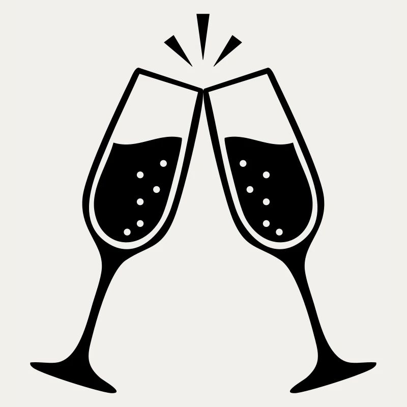 Clinking Glasses – Black & White Wedding