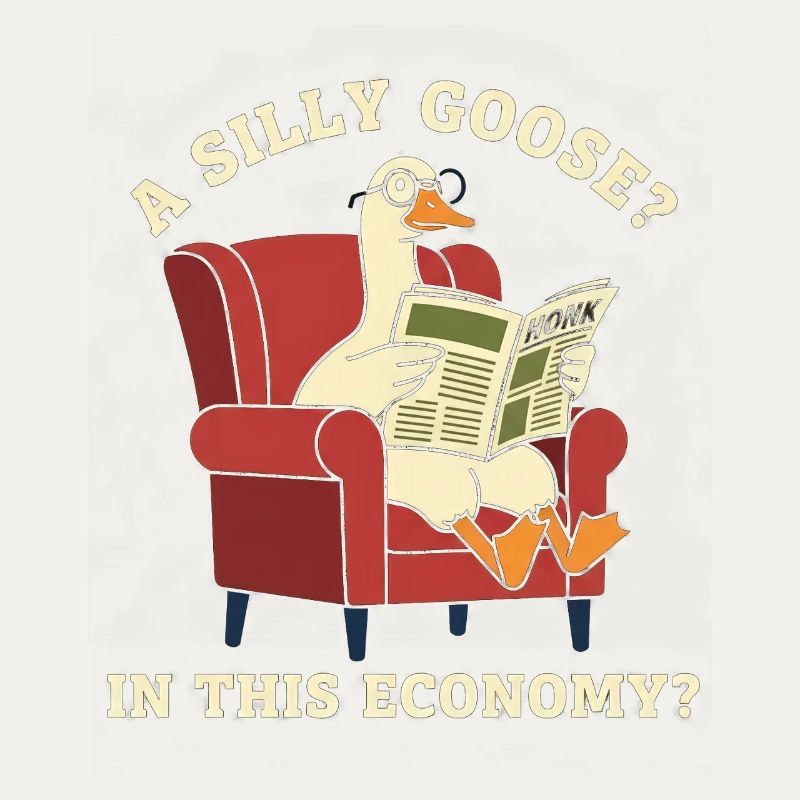 Funny Goose Reading Newspaper Sofa