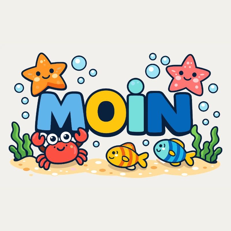 MOIN Möwe Leuchtturm Maritim Bunt