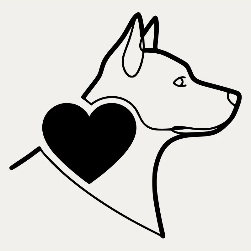 German Shepherd Heart Filled Minimal