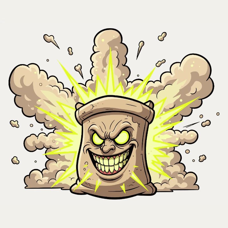 Explosive Sack Cartoon