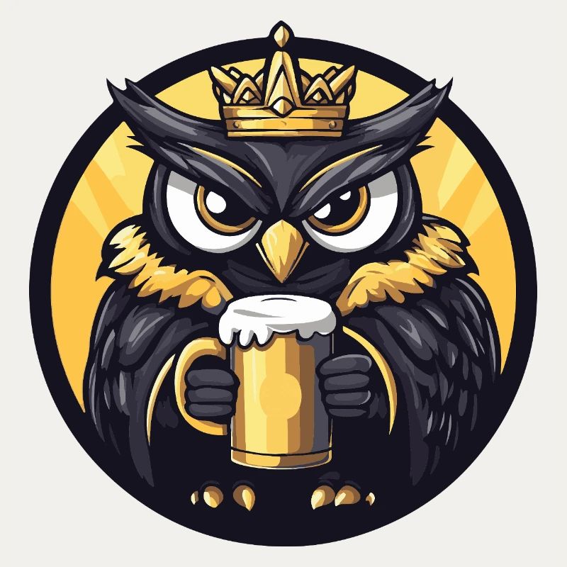 Eule Bier Lustig