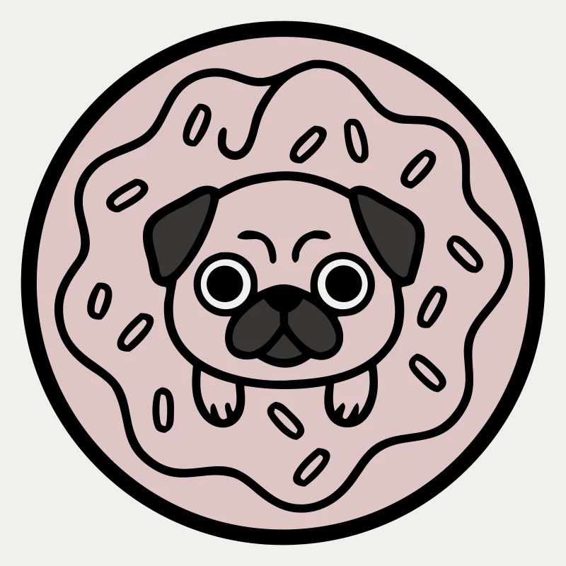 Mops Hund Donut Süßigkeiten
