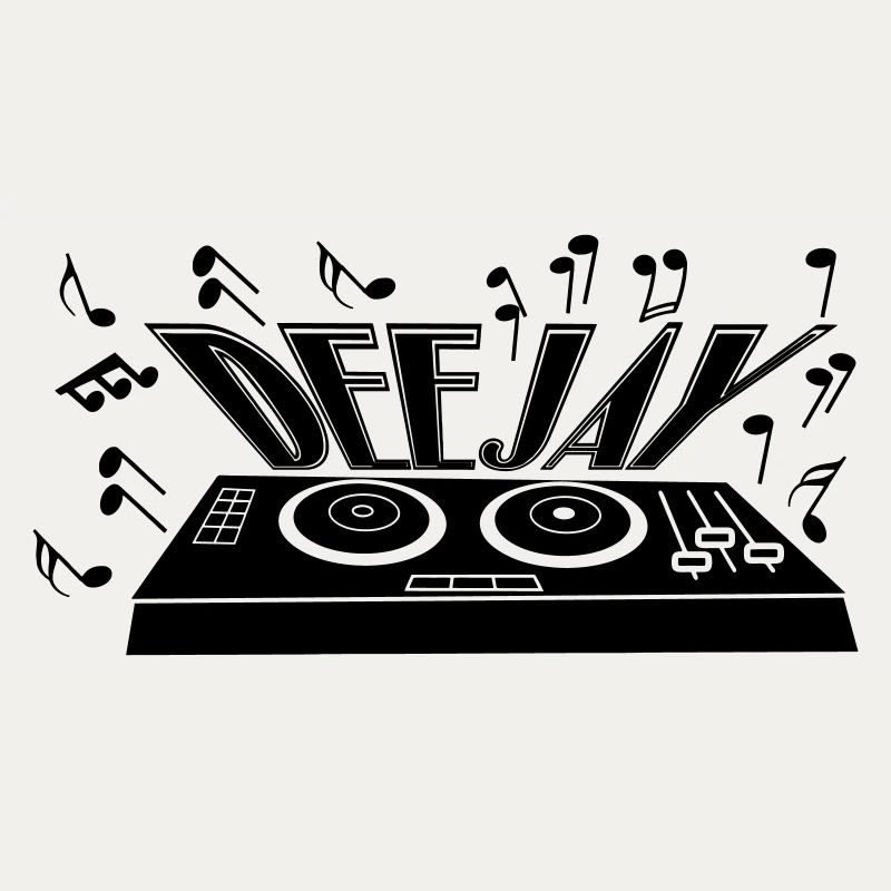 Deejay with turntable and tones