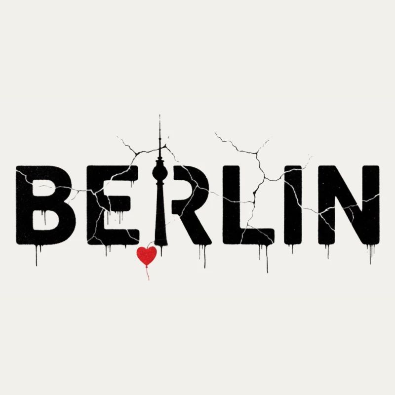 Berliner Skyline mit Blitz und Herz