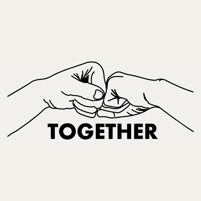 Collaboration gestuelle, travail d’équipe avec texte ensemble