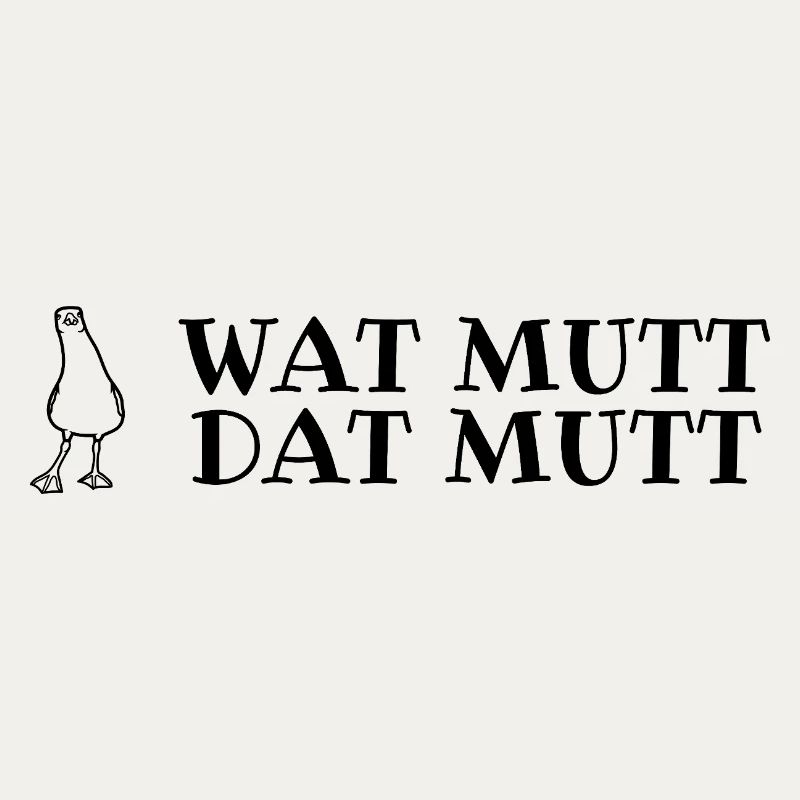 Plattdeutscher Spruch mit Möwe Wat mutt, dat mutt