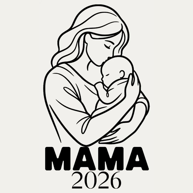 Mama 2026 - Minimalist Line Art Mutter