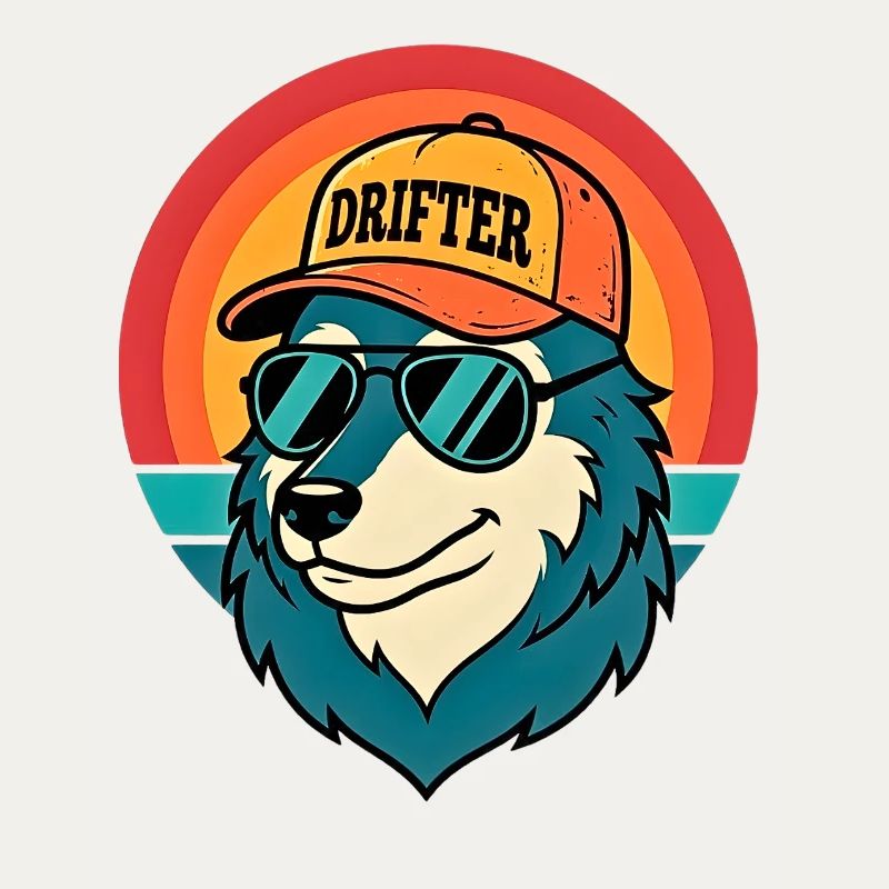 Drifter Wolf Sonnenuntergangs-Tee