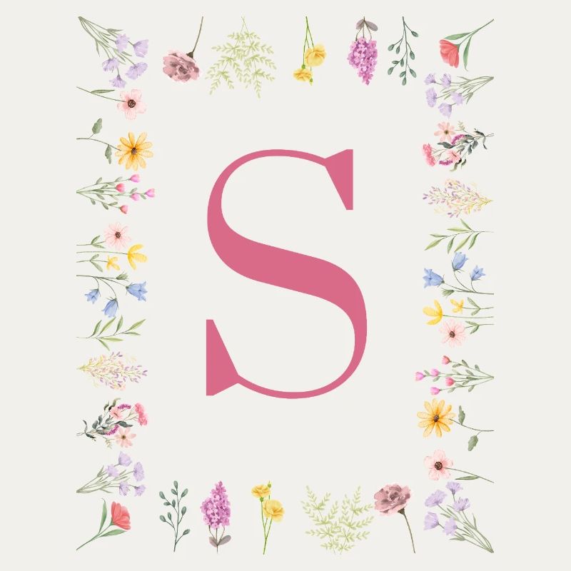 Initial S Blumenmonogramm