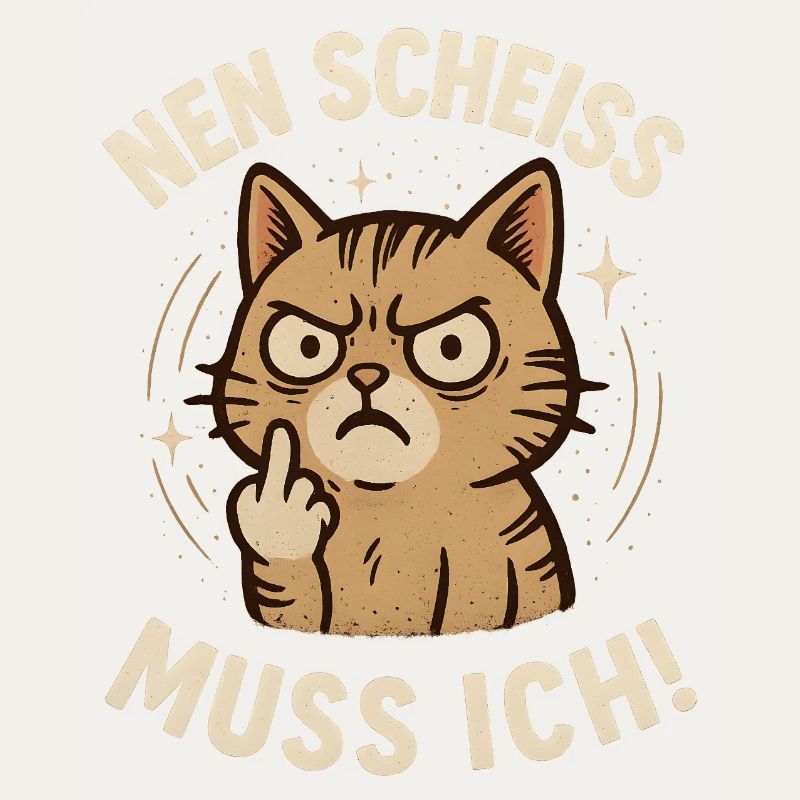 Drôle de chat avec un dicton effronté 'a shit