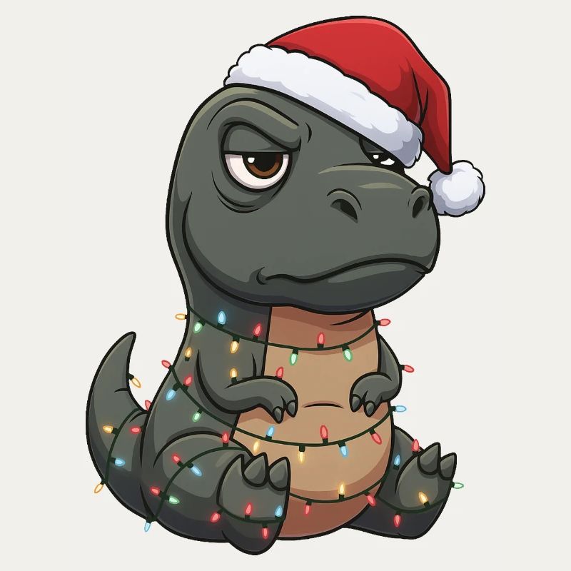 Grumpy Dino Santa Claus Clumsy Santa Gesche
