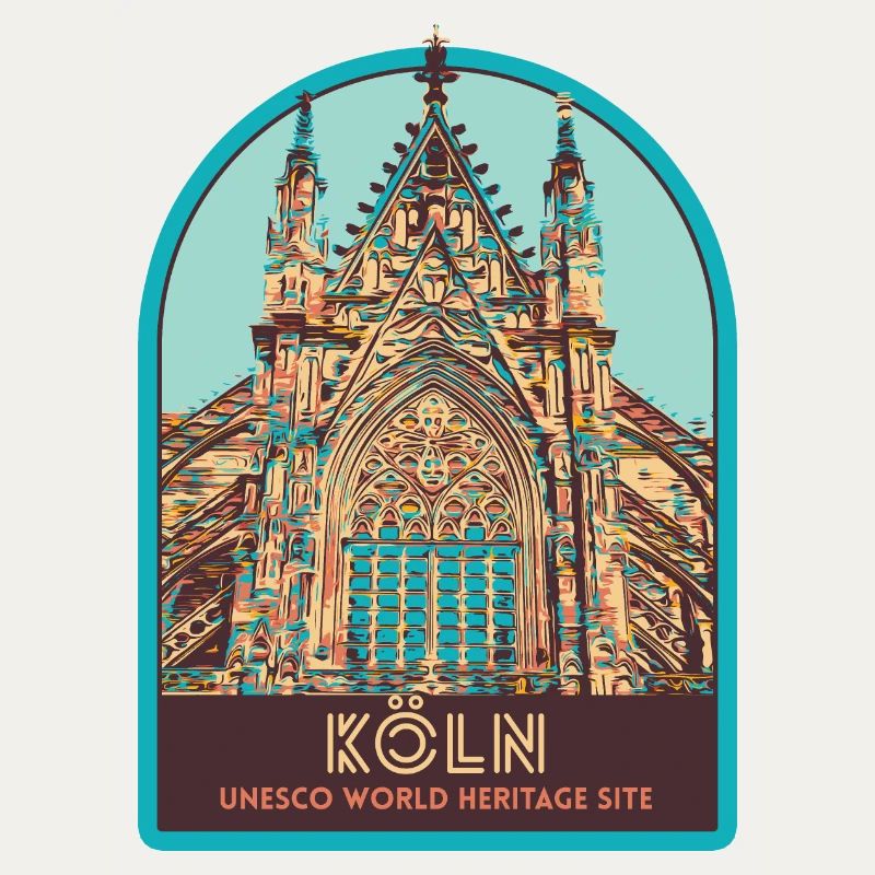 Illustration Facade Cathedral Cologne, Germany