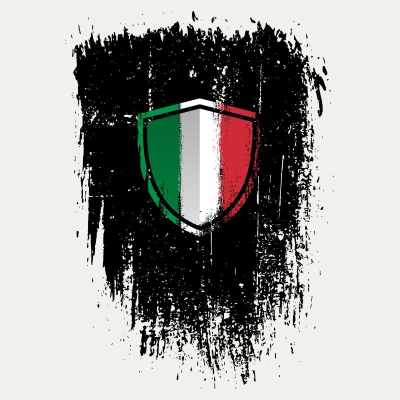 Distressed Italian Flag Shield
