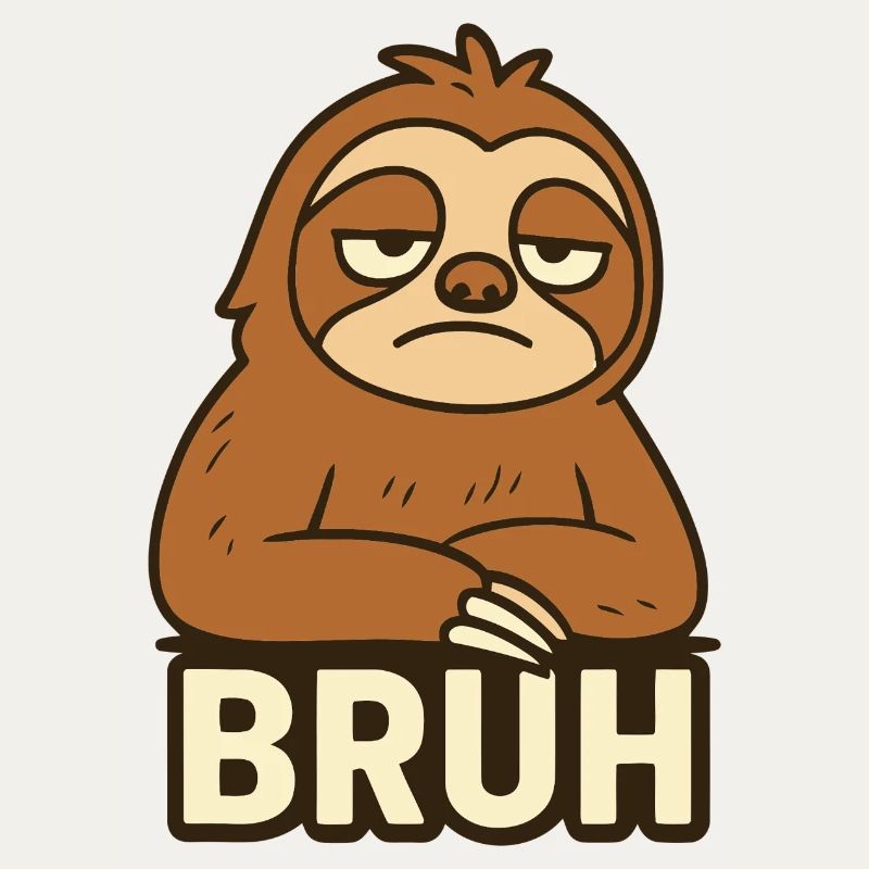 Conception de t-shirt décontracté Sloth Expression