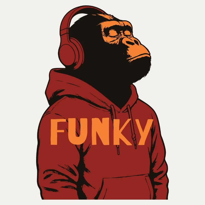 Sweat à capuche funky Gorilla design