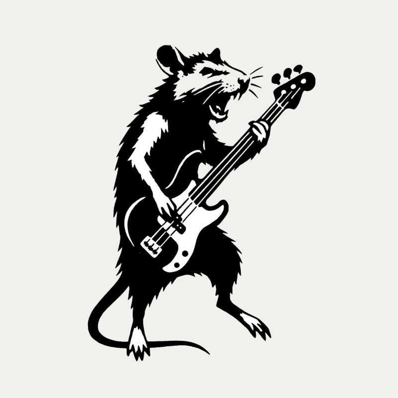 Rat avec la basse sous les projecteurs