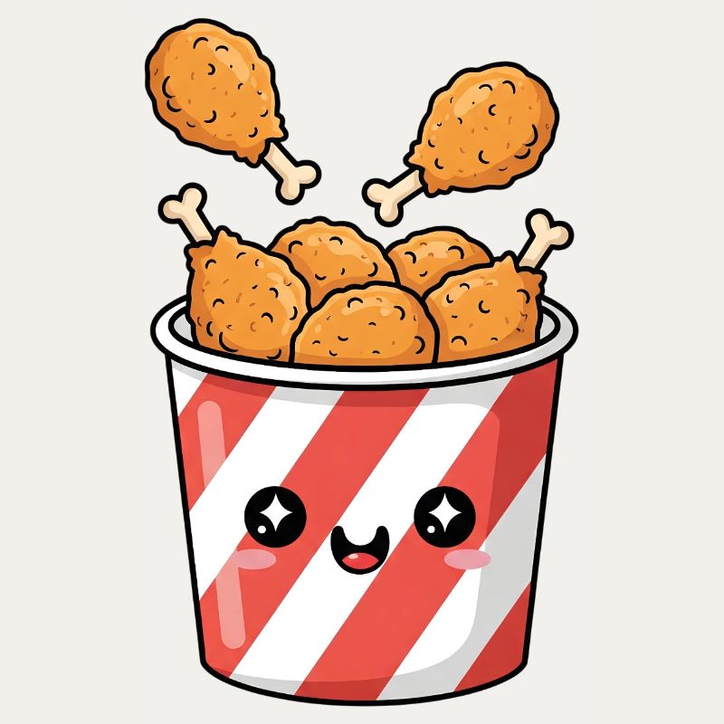 Kawaii-Brathähnchen-Eimer