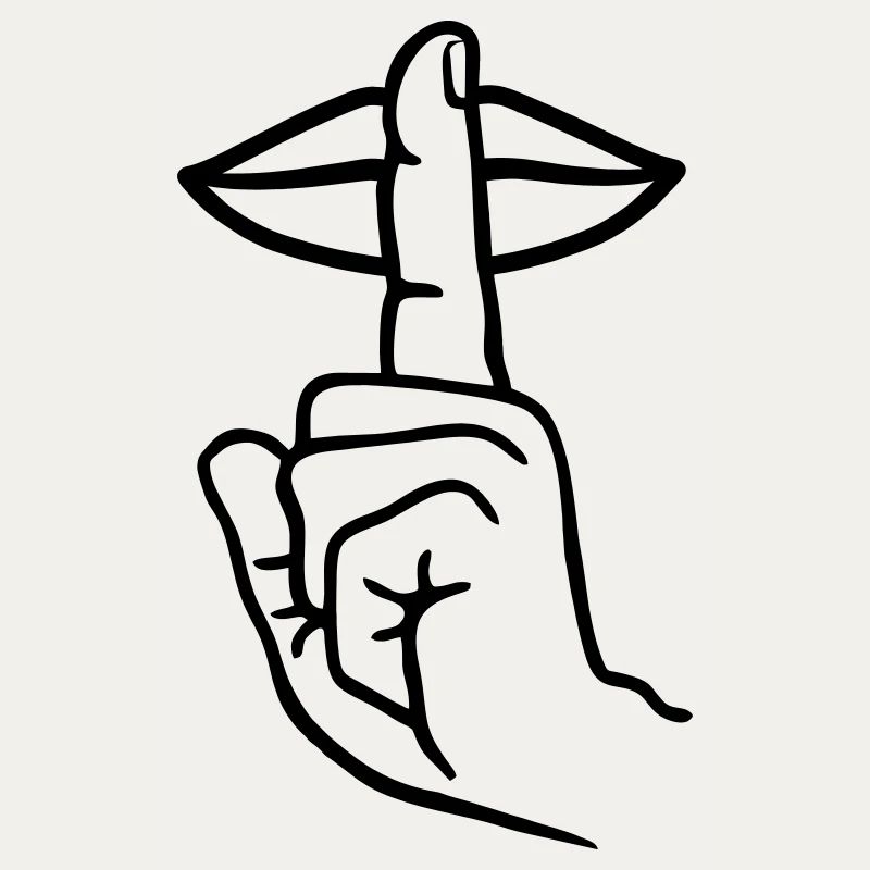 Hand mit Fingerstille, Handgeste