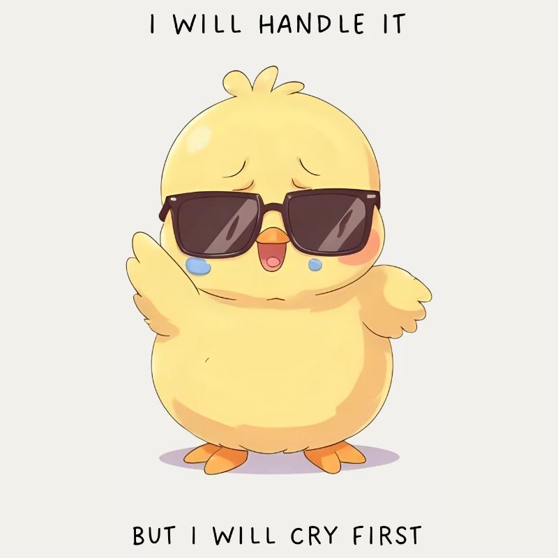 I Will Handle It – Crying Chick mit Brille