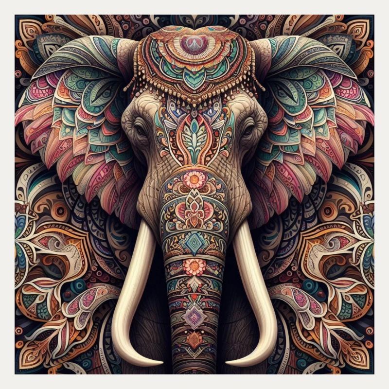Éléphant décoré