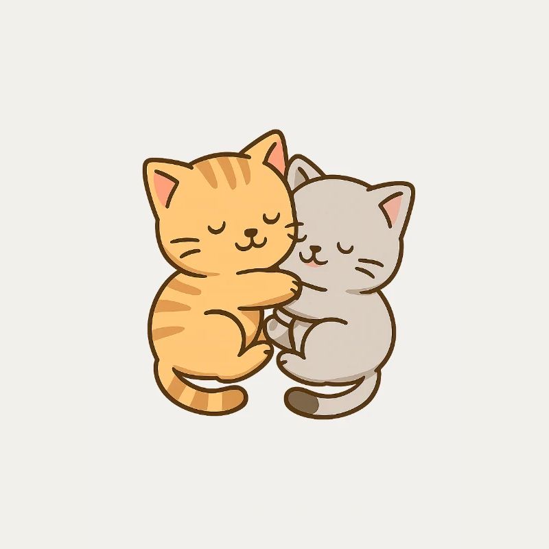 Deux petits chatons dorment ensemble