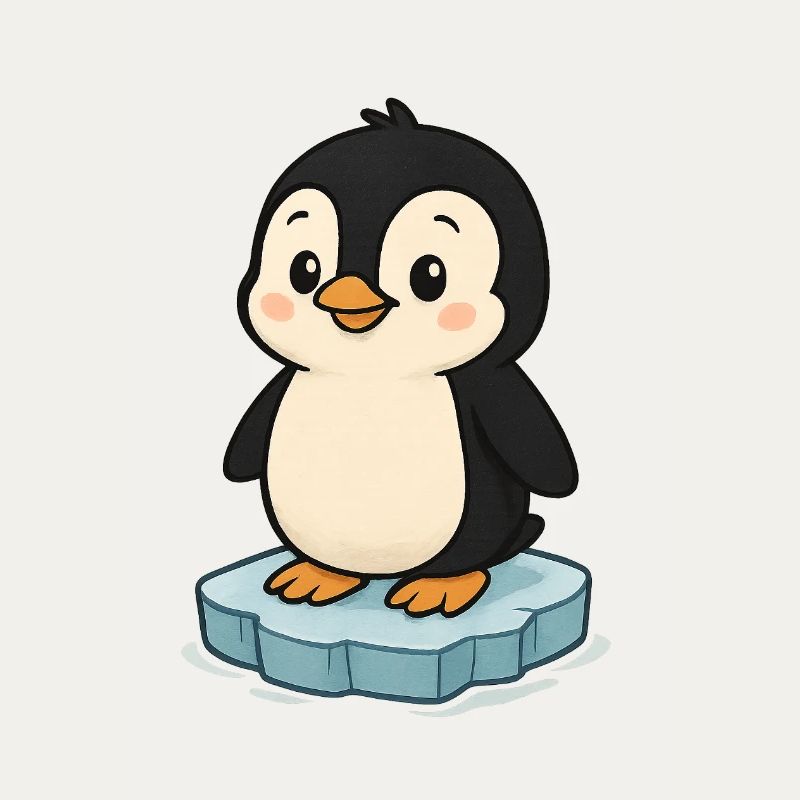 Niedlicher Pinguin auf Eisblock