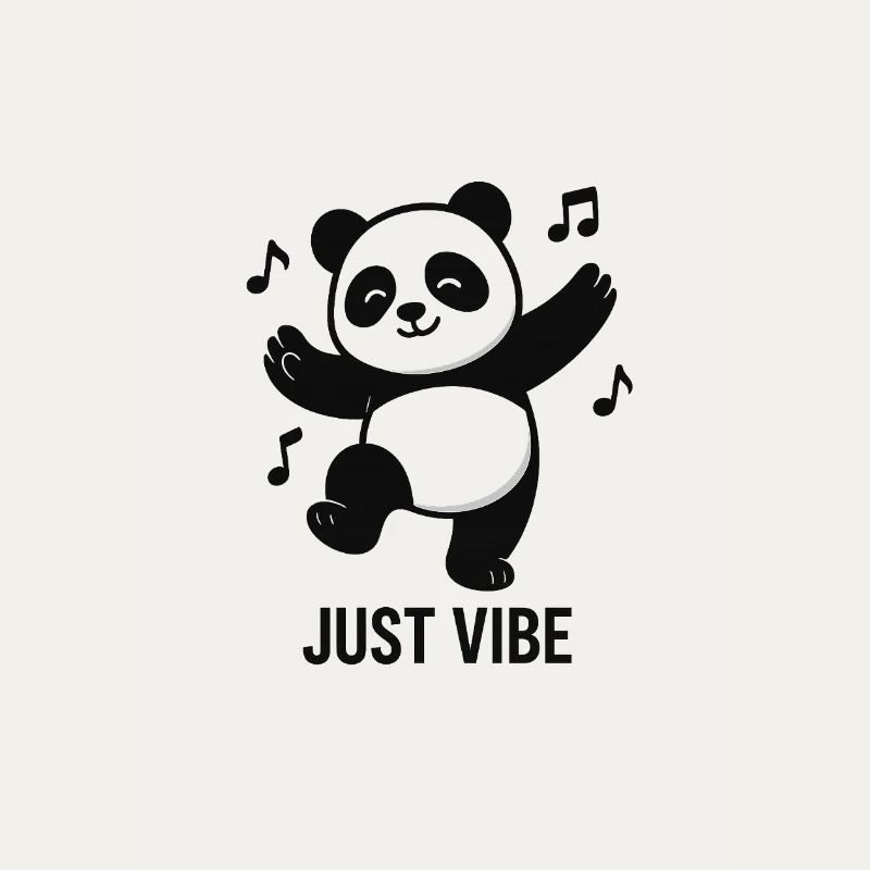 Chilling panda bear with music design