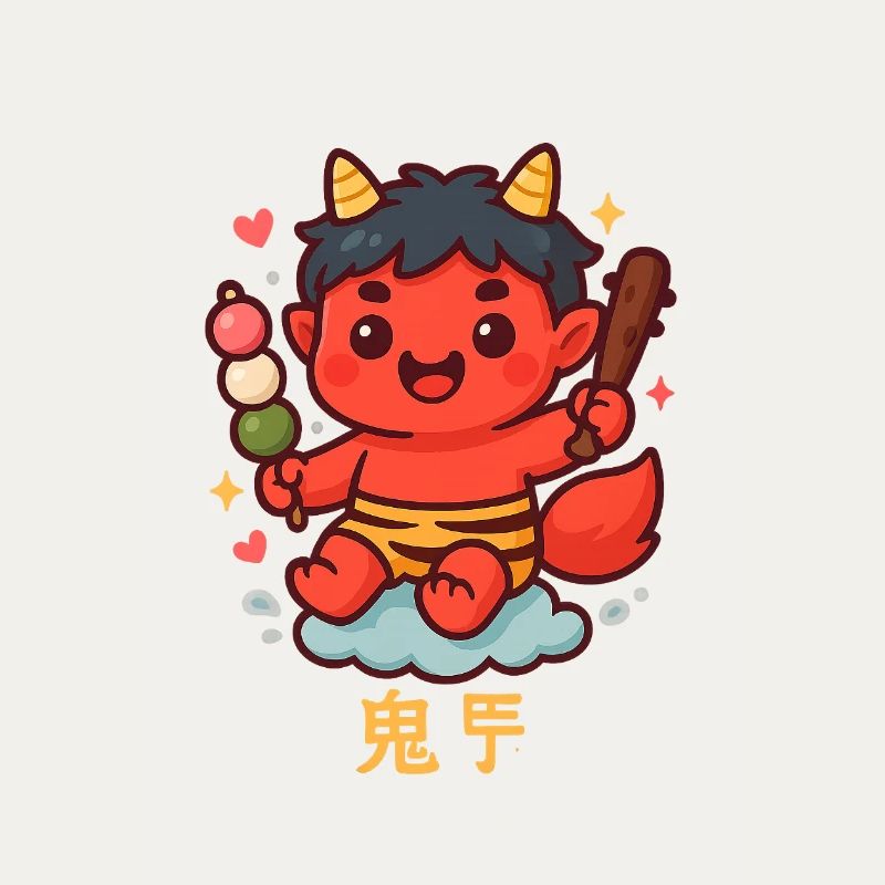 Oni doux avec dango et bâton
