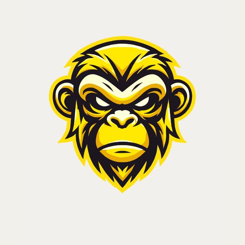 Conception de visage de singe féroce jaune
