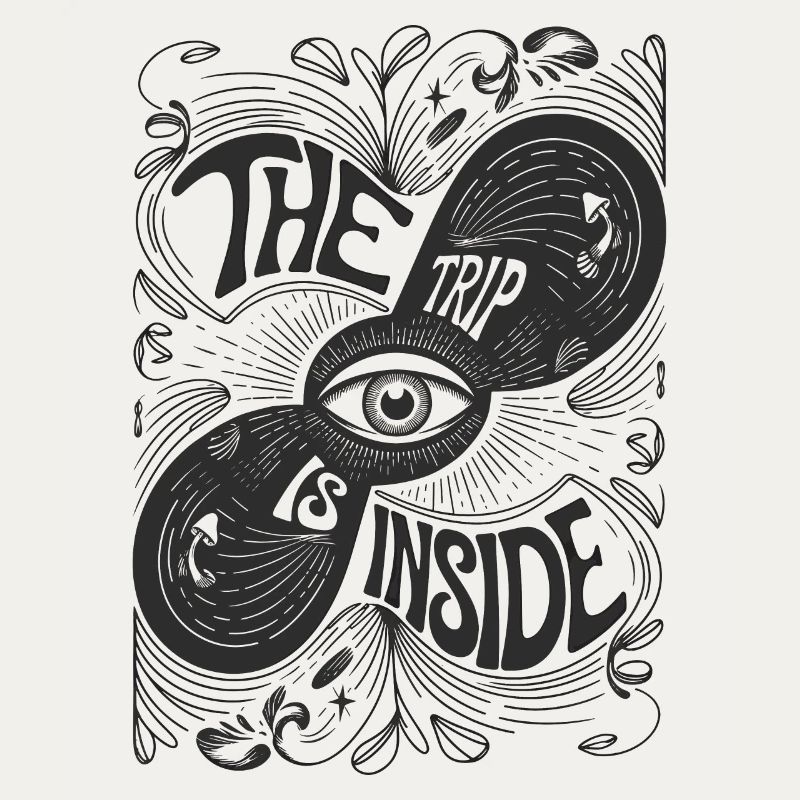 The Trip Is Inside Psychedelic Eye Design