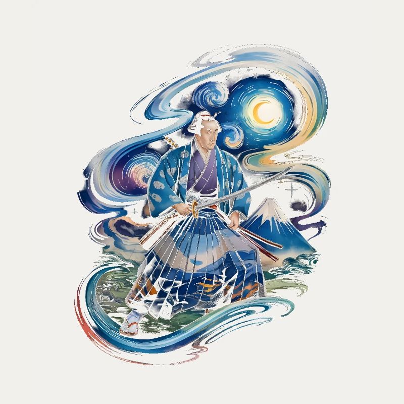 Samurai Ronin Mount Fuji japanisch