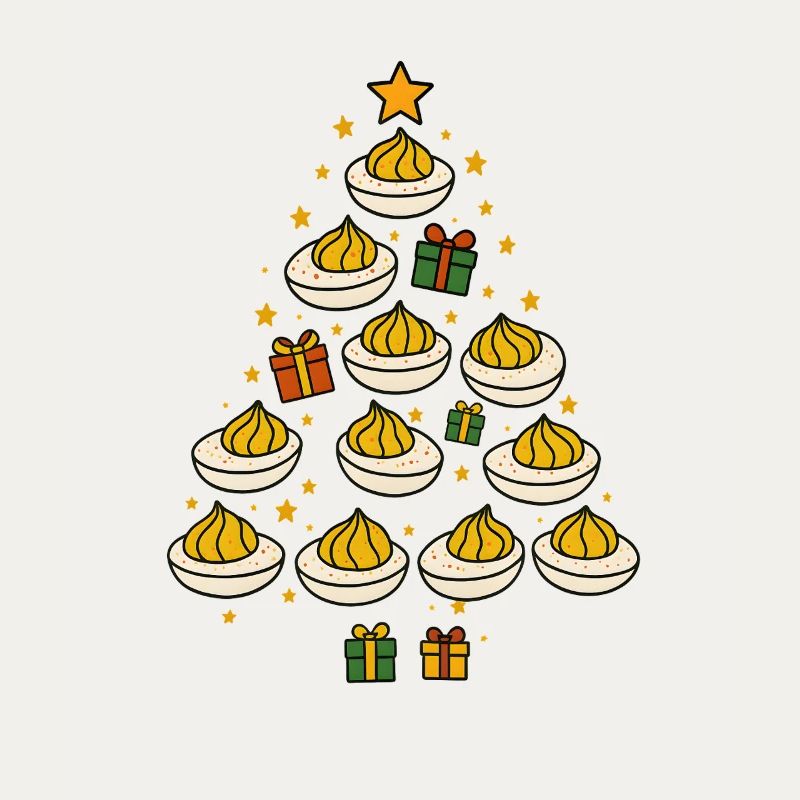 Deviled Egg Christmas Tree Funny Holiday Design