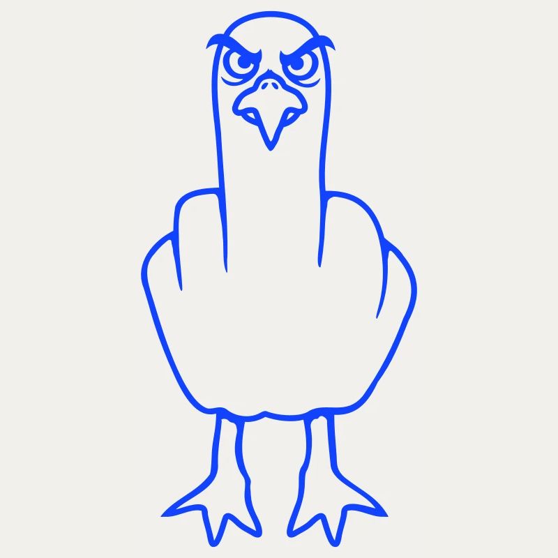 Mouette majeur insulte doigt puant vilain