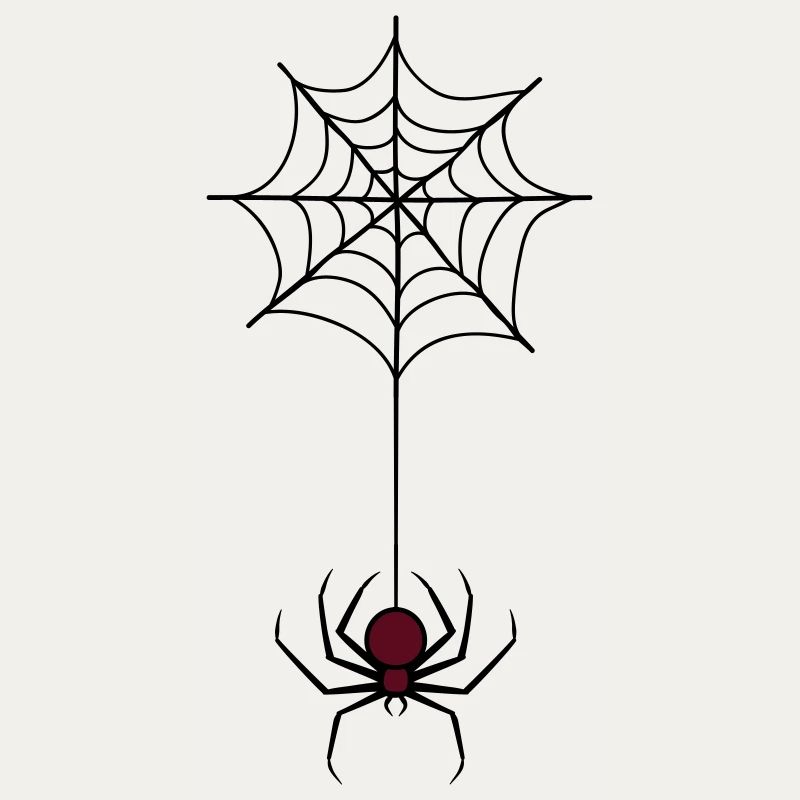 Spooky Halloween Spider in Web