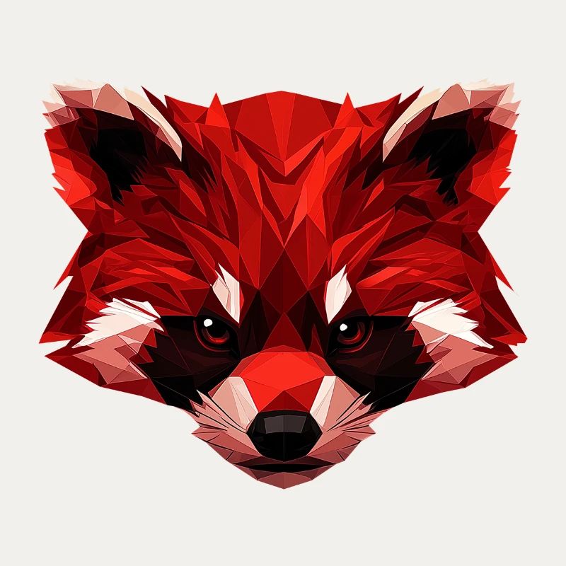 Roter Panda Low Poly Art Design