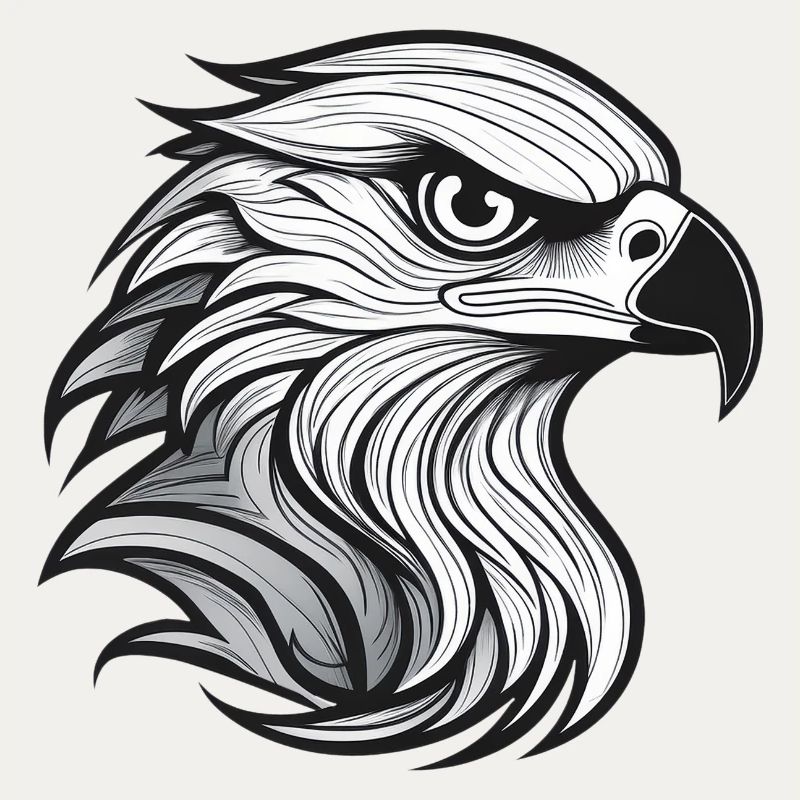 Expressionist eagle head-laying