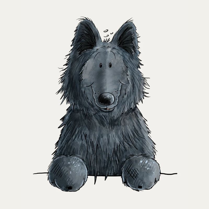 Happy Groenendael I Dog Head I Comic