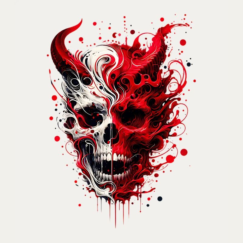 Infernal Skull Artwork Skull Meets Devil
