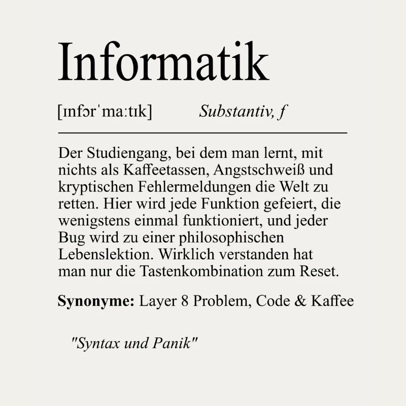 Unispruch "Informatik" Student Geschenk, Studenten